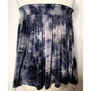 American Eagle Crushed Velvet Off Shoulder Tie Dye Top Sz Large Blue/Gray NEW